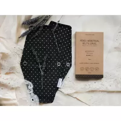 Penso Menstrual Reutilizável Fluxo Moderado (Preto) – Mind the Trash