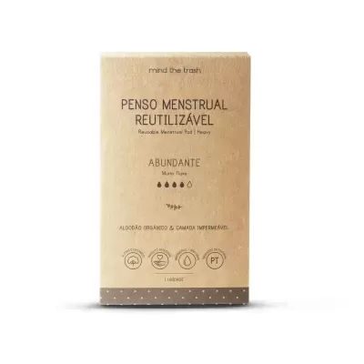 Penso Menstrual Reutilizável Fluxo Abundante (Preto) – Mind the Trash
