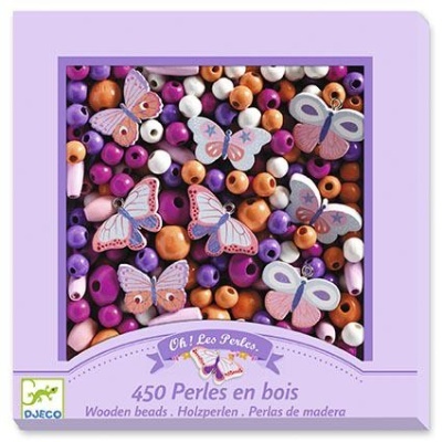 Contas de Madeira Borboletas - Djeco Arts & Crafts