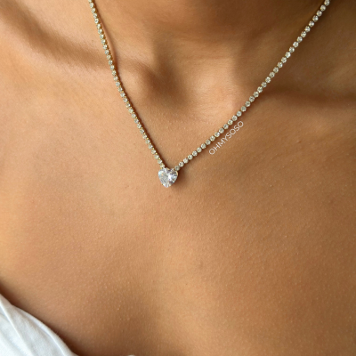 Colar Brilhante Coração