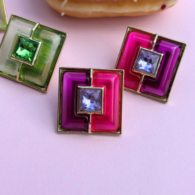 Brincos Quadrados Coloridos