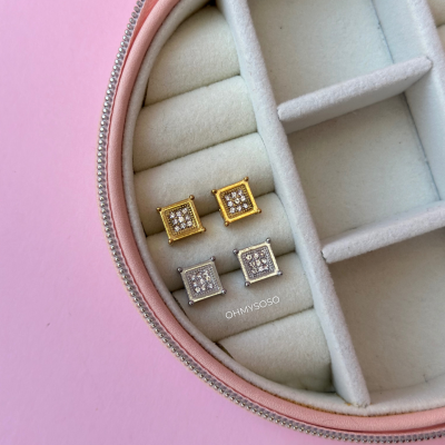 Brincos Quadrados Aço Inoxidável