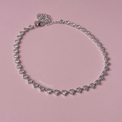 Colar Brilhante Corações