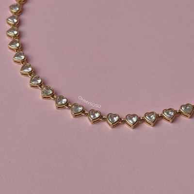 Colar Brilhante Corações