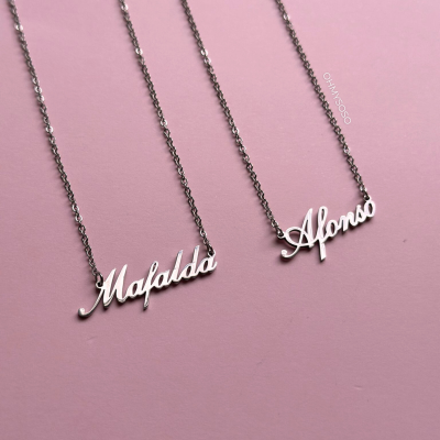 Colar Nomes Simply Prateado
