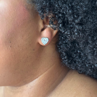 Brincos Coração Brilhantes