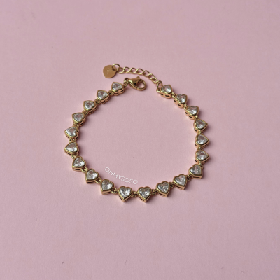 Pulseira Brilhante Corações