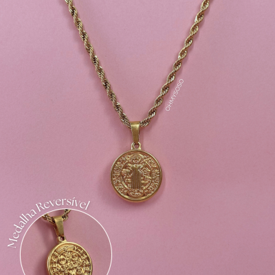 Colar Medalha Santo
