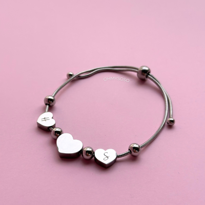 Pulseira Personalizada Corações