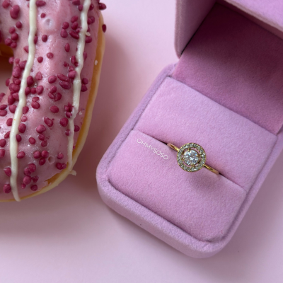 Anel Solitário Redondo Brilhante