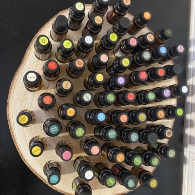 Expositor óleos essenciais madeira natural Grande