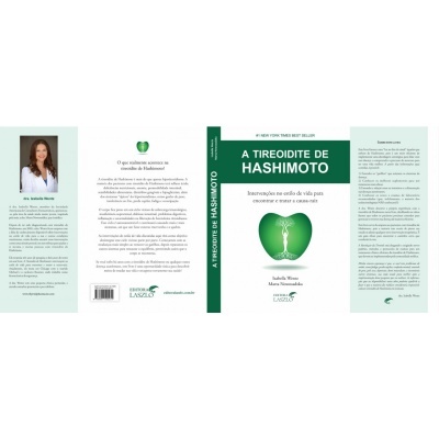 Capa e contracapa do livro A Tireoidite de Hashimoto com ilustração de coração verde