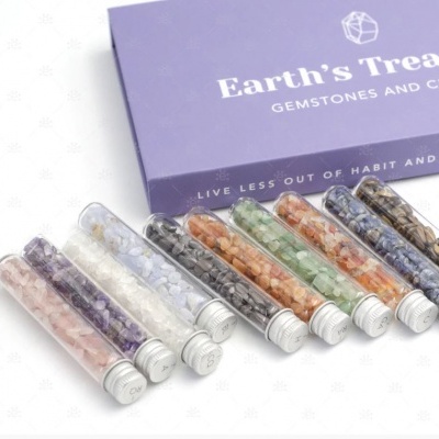 Caixa com cristais - 10 tubos instruções em Portugues