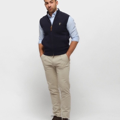 COLETE DE MALHA COM ZÍPER | MARINO