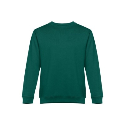 Sweatshirt verde escuro vista de costas com gola redonda e mangas compridas