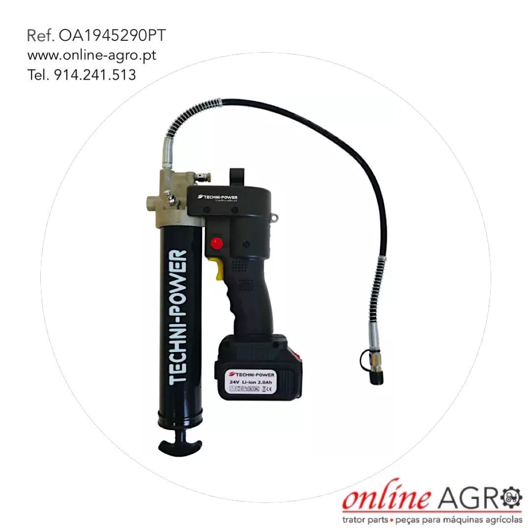 PISTOLA DE LUBRIFICAÇÃO ELÉTRICA, #OA1945290PT Pistola de lubrificação TECHNI-POWER preta com cabo flexível e bateria
