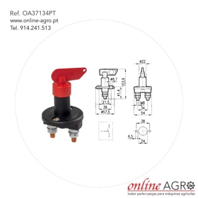 INTERRUPTOR DE DESCONEÇÃO DE BATERIA, 100A, #OA37134PT
