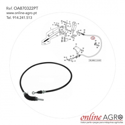 CABO DE TRAVÃO DE MÃO, REF.OA870322PT