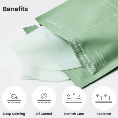 Biodance - Refreshing Sea Kelp Real Deep Mask - Soothing and Moisturizing Face Mask - 1pc/34g