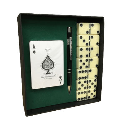 Conjunto Dominó + Esferográfica + Cartas