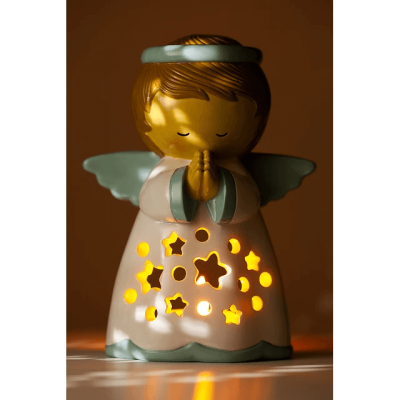 Anjo da Guarda Azul para vela LED (12 cm)