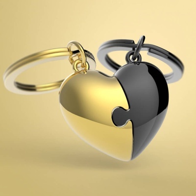 Metalmorphose Porta-chaves Puzzle Heart
