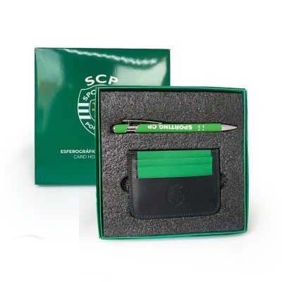 Conjunto Porta-cartões e Esferográfica Sporting