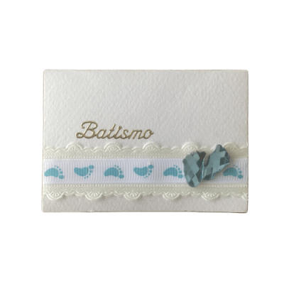 Cartão Artesanal - Batizado Menino