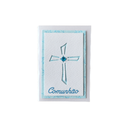 Cartão Artesanal - Comunhão Menino