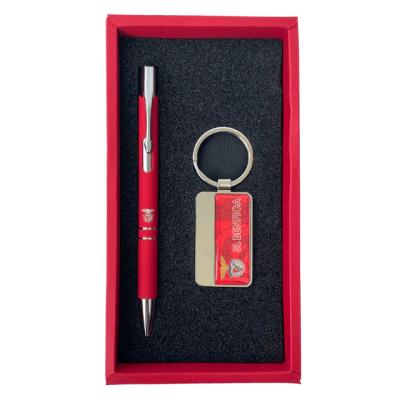 Conjunto Esferográfica e Porta-chaves Benfica