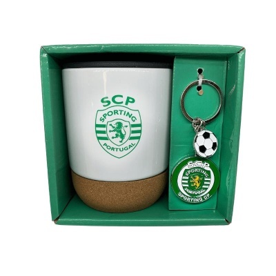 Conjunto Caneca com porta-chaves Sporting