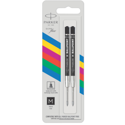 Recarga Parker Economia Esferográfica Preta Média (2x)