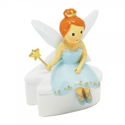 Fada dos dentes sentada azul