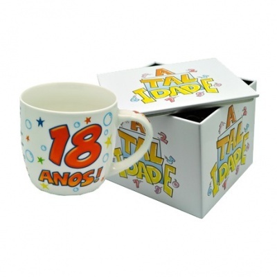 Caneca branca idade 18