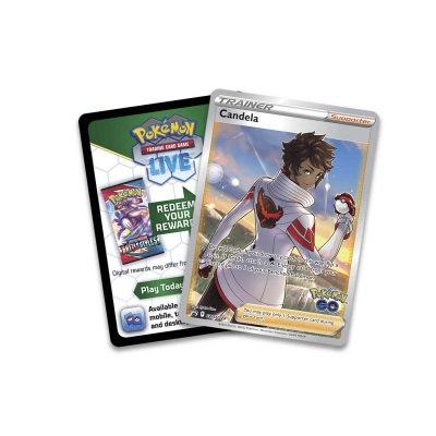 Duas cartas do Pokémon Trading Card Game com personagem Candela e texto promocional