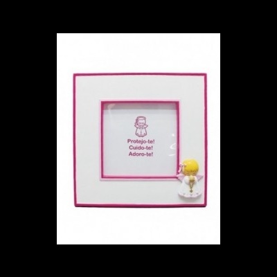 Moldura rosa  c anjinho