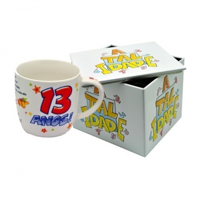 Caneca branca idade 13