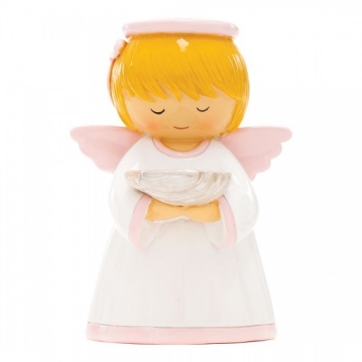 Anjo da guarda rosa 12cm