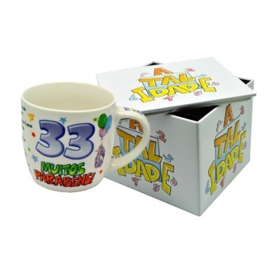 Caneca branca idade 33