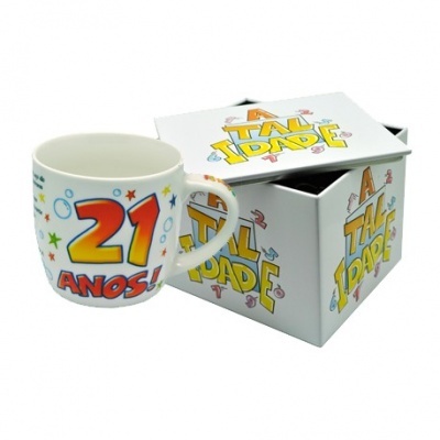Caneca branca idade 21