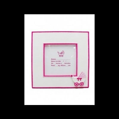 Moldura rosa c carrinho bebe