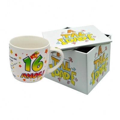Caneca branca idade 16