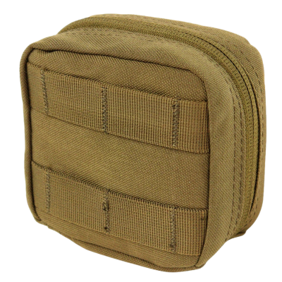 Bolsa quadrada de tecido resistente cor cáqui com faixas costuradas