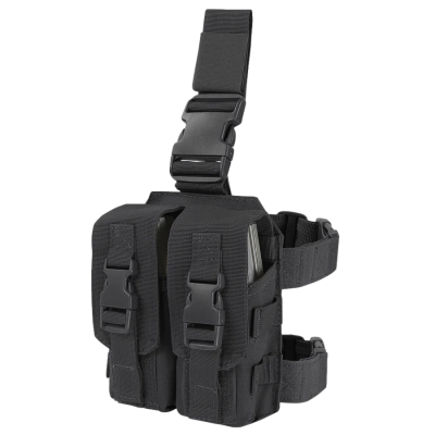 mochila tática preta com alças ajustáveis e fechos de plástico