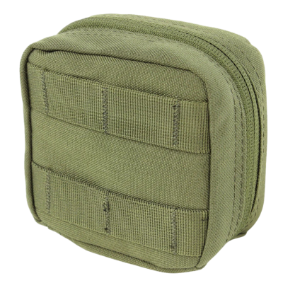 Bolsa tática verde oliva quadrada com fecho e alças