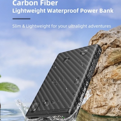 Powerbank K5 impermeável em carbono