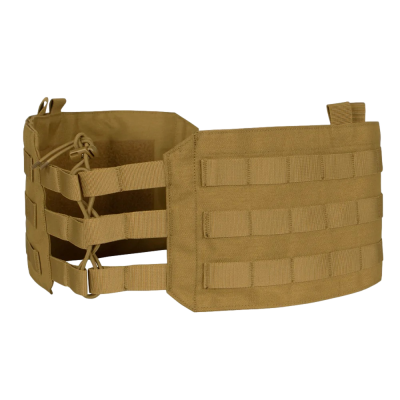 Cinto tático castanho com tiras ajustáveis e alças para acessórios