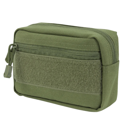 Bolsa tática verde-oliva com zip e velcro