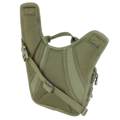 Arnês tático verde com alças acolchoadas e malha respirável