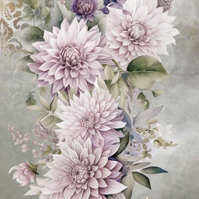 Papel Arroz 54x33cm DAHLIAS